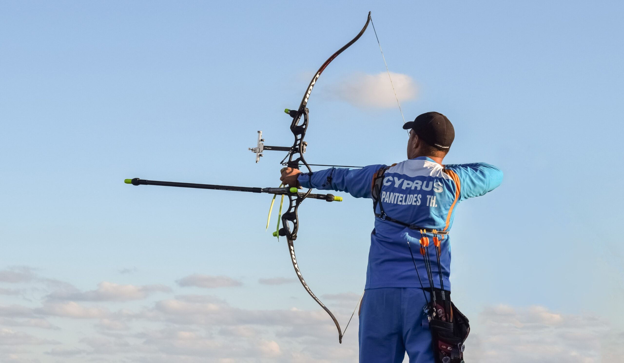 Archer shooting at a competition